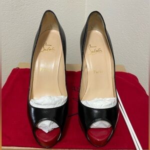 Christian Louboutin Very Prive  120mm Platform heel EU38 Black Kid leather.